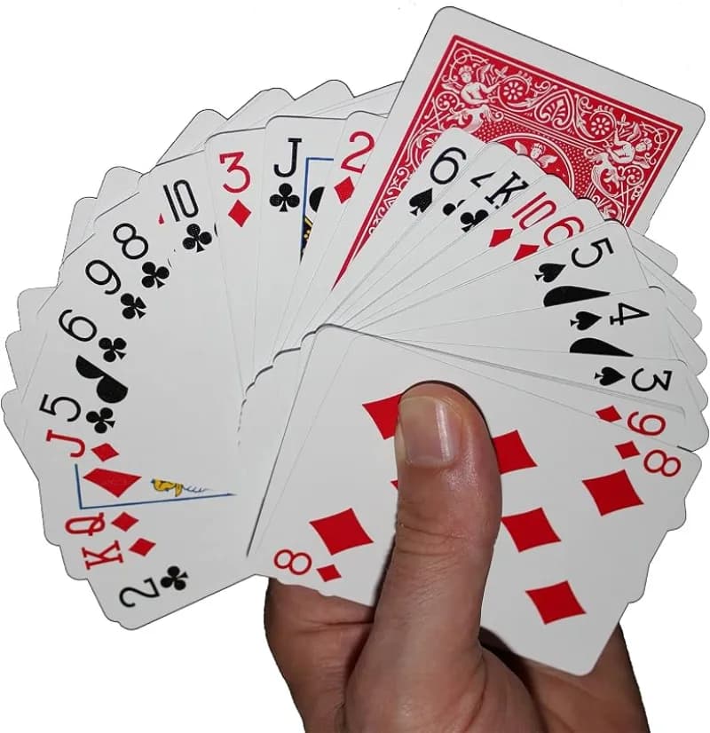 Aufgefächertes Invisible Deck mit einer umgedrehten Karte