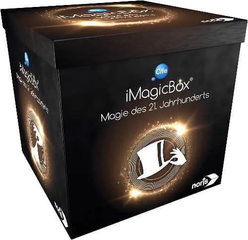 Noris iMagicBox: würfelförmige schwarze Verpackung mit goldenem Zylinder-Logo