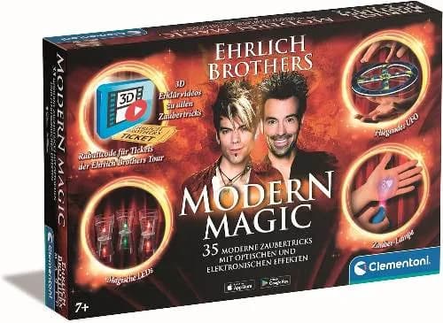 Clementoni Ehrlich Brothers Modern Magic: Verpackung mit 35 Tricks, fliegender DVD und Zauber-Lampe